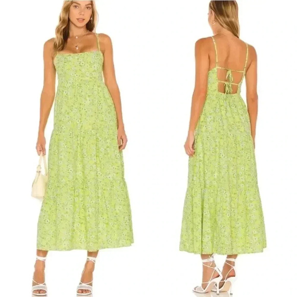 NWT Faithfull the Brand Nyree Open Back Tiered Midi Dress size US10 - Picture 9 of 11